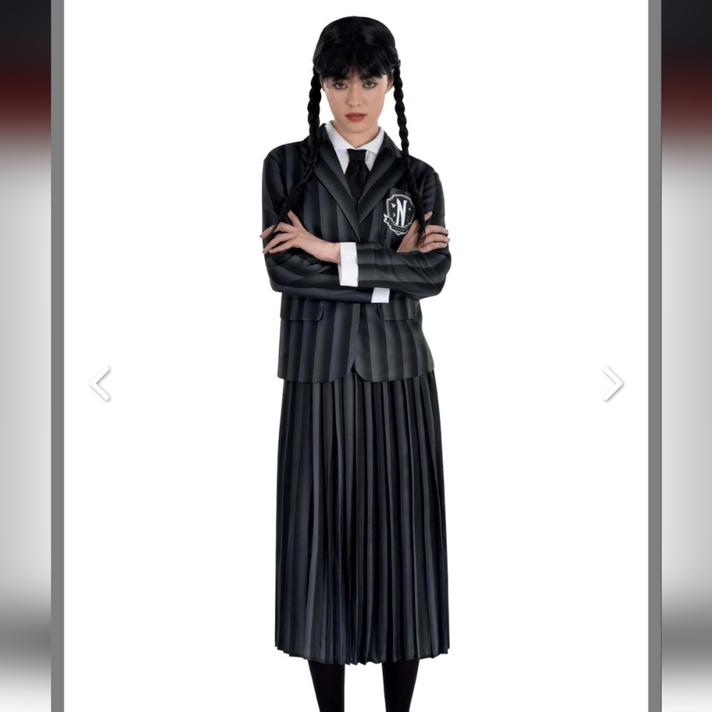 Womens NWOT WEDNESDAY ADAMS NEVERMORE ACADEMY COSTUME SIZE XXL